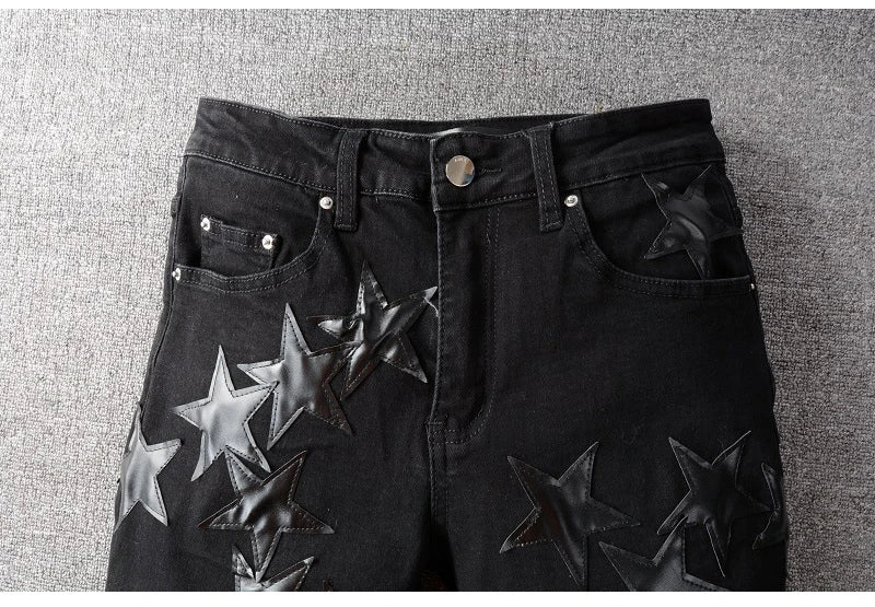 VALIFIED INFINITY BLACK STARS SLIM FIT JEANS