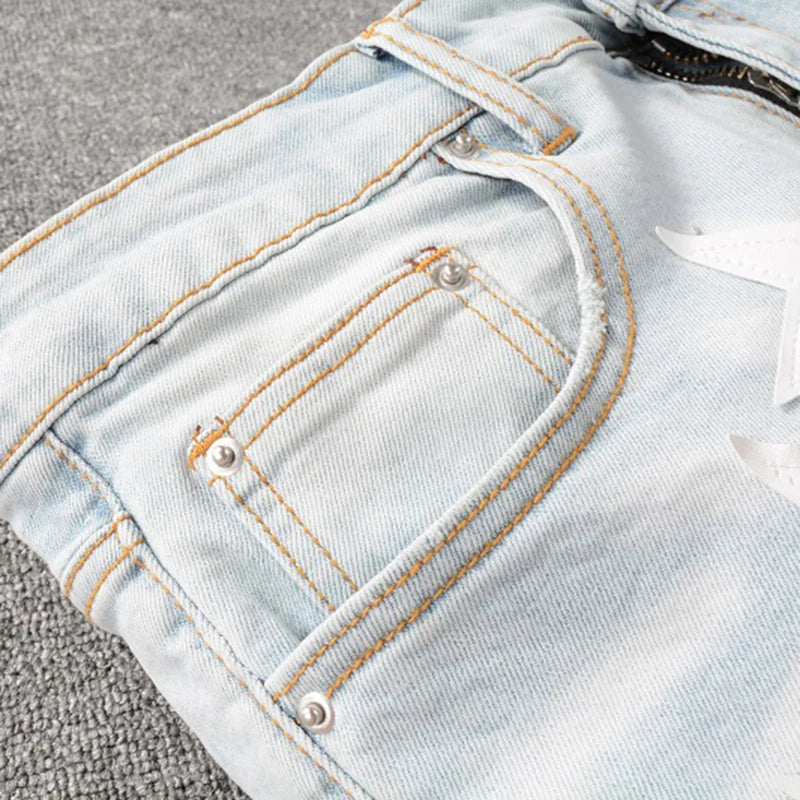 VALIFIED WHITE STARS SLIM FIT JEANS