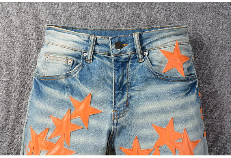 VALIFIED ORANGE STARS SLIM FIT JEANS