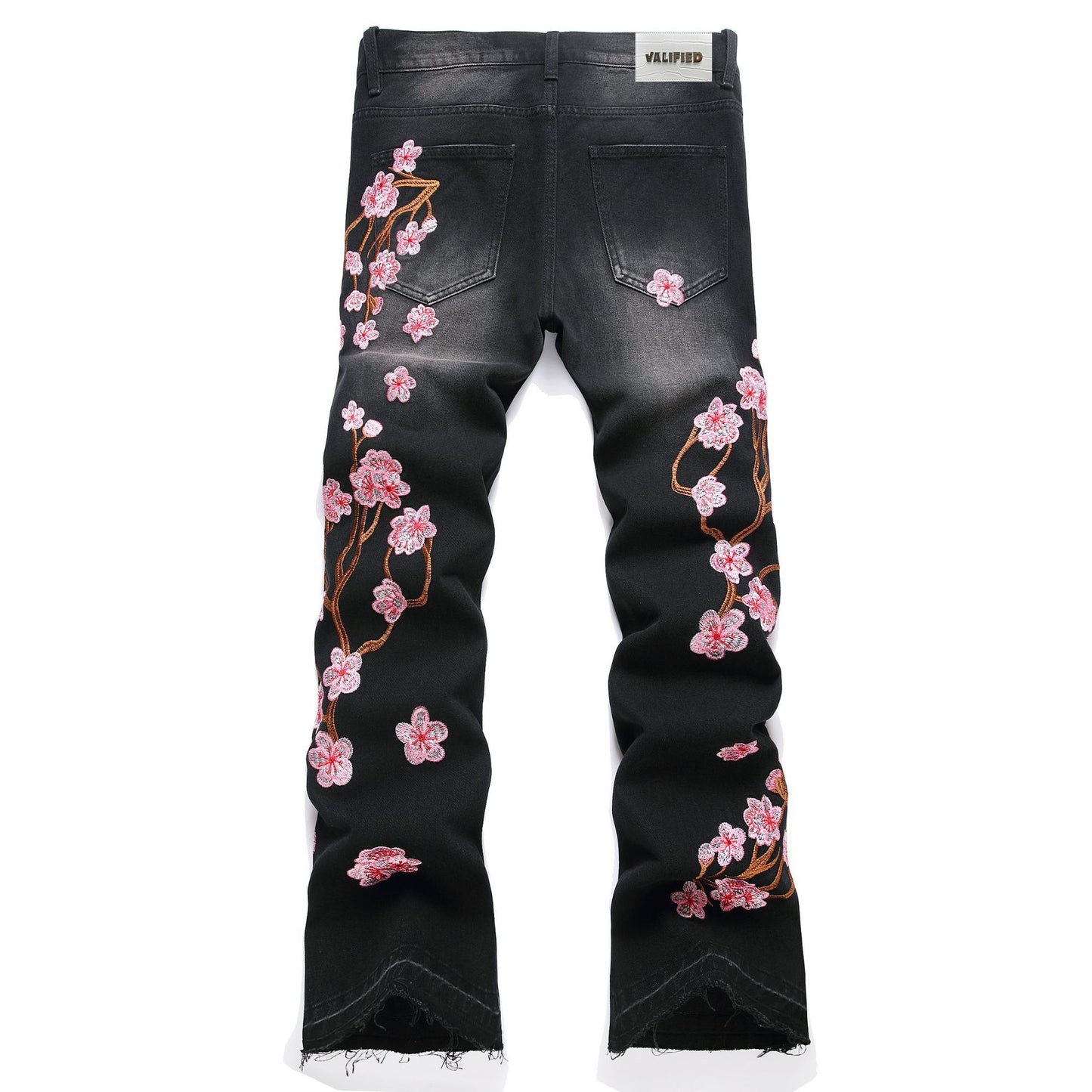 VALIFIED CHARMING FLOWERS FLARED JEANS (Dark Edition)
