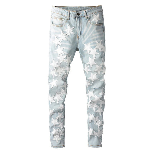 VALIFIED WHITE STARS SLIM FIT JEANS