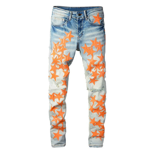VALIFIED ORANGE STARS SLIM FIT JEANS