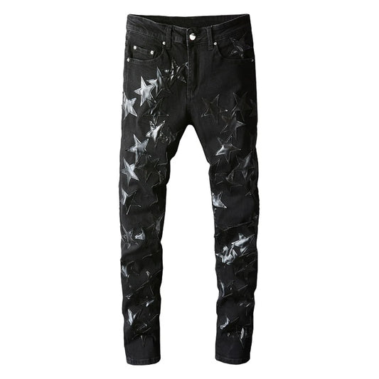VALIFIED INFINITY BLACK STARS SLIM FIT JEANS