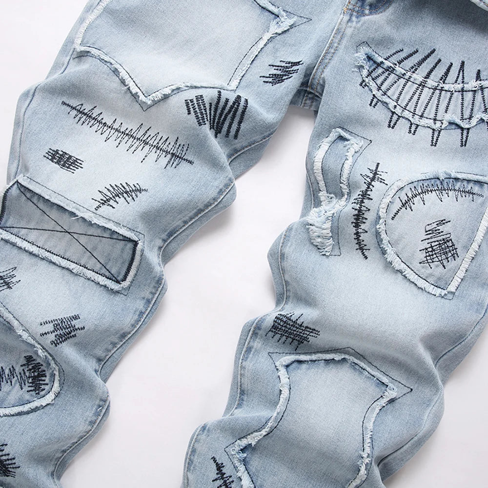 VALIFIED SKYLINE GRAFFITI FLARED JEANS