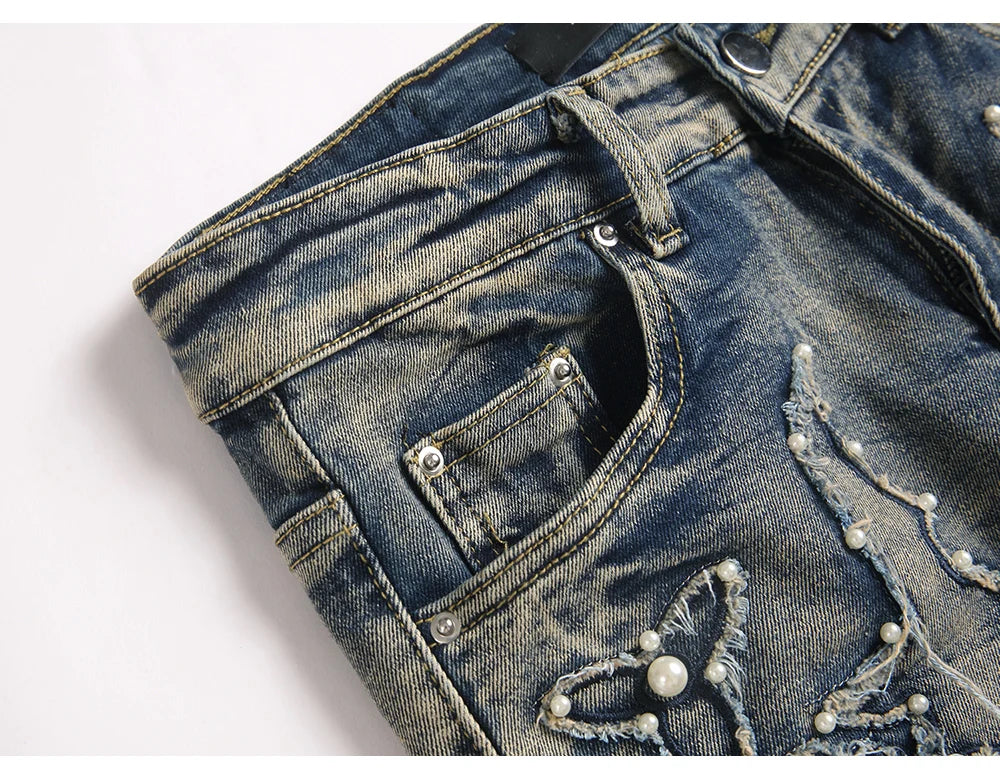 VALIFIED NAVY PEARLSTORM FLARED JEANS