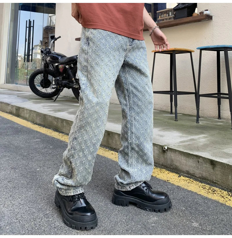 VALIFIED MODERN MONOGRAM STRAIGHT FIT JEANS