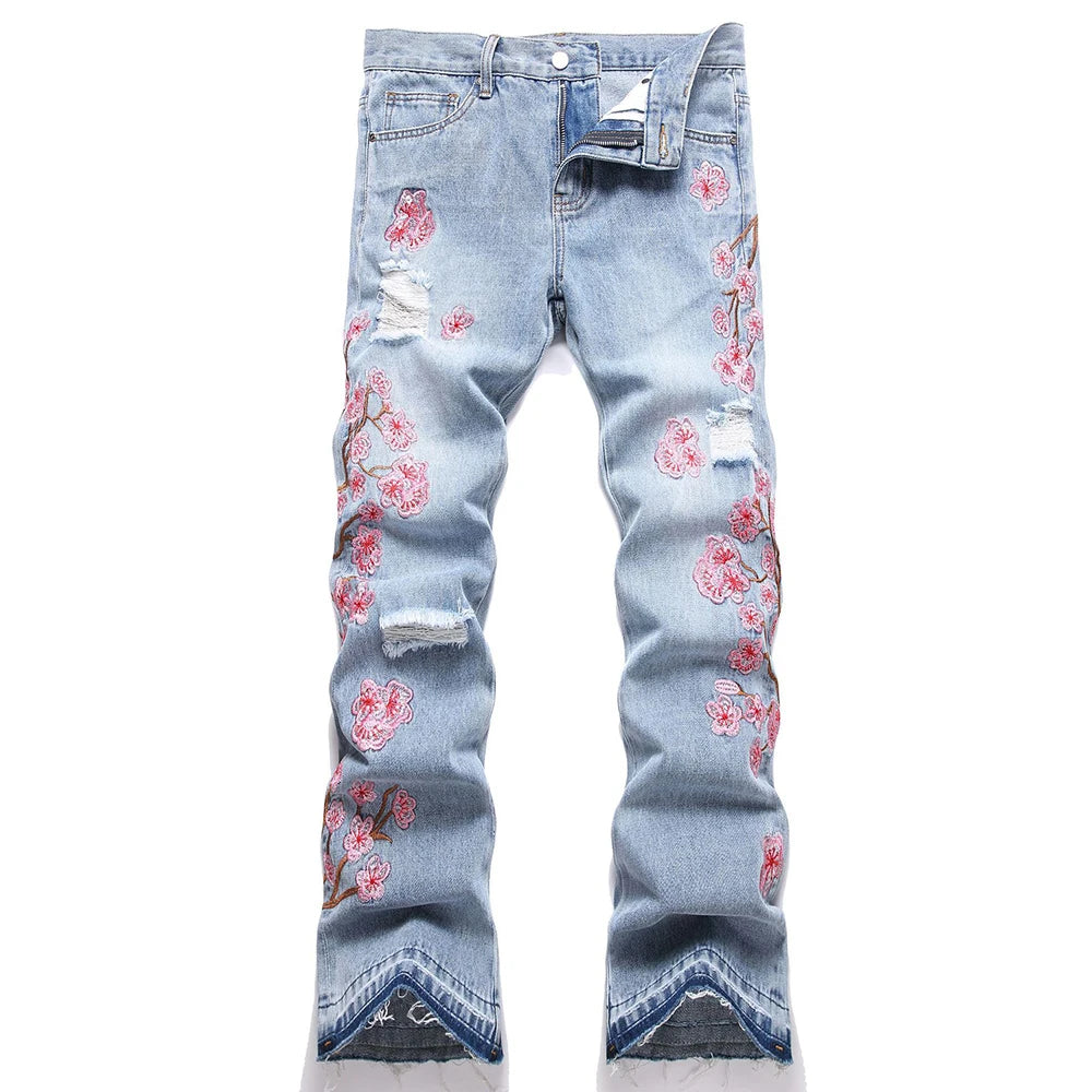VALIFIED CHARMING FLOWERS FLARED JEANS (Light Edition)