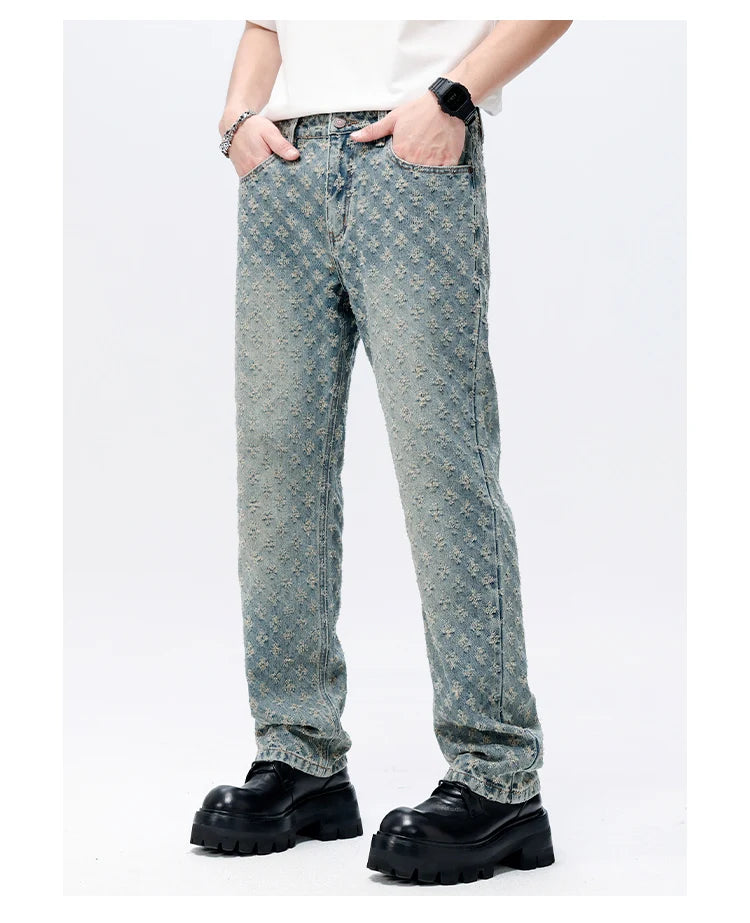 VALIFIED MODERN MONOGRAM STRAIGHT FIT JEANS