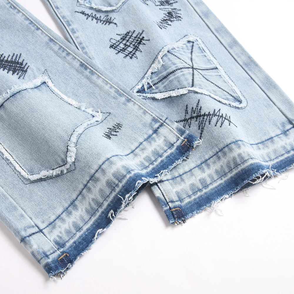 VALIFIED SKYLINE GRAFFITI FLARED JEANS