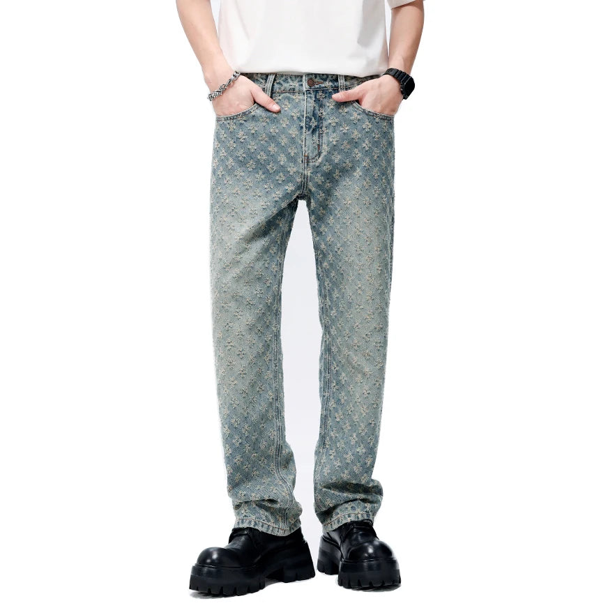 VALIFIED MODERN MONOGRAM STRAIGHT FIT JEANS