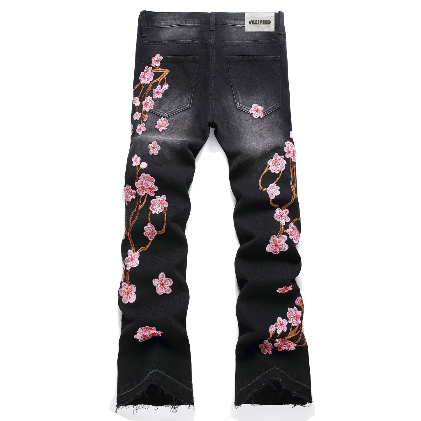 VALIFIED CHARMING FLOWERS FLARED JEANS (Dark Edition)
